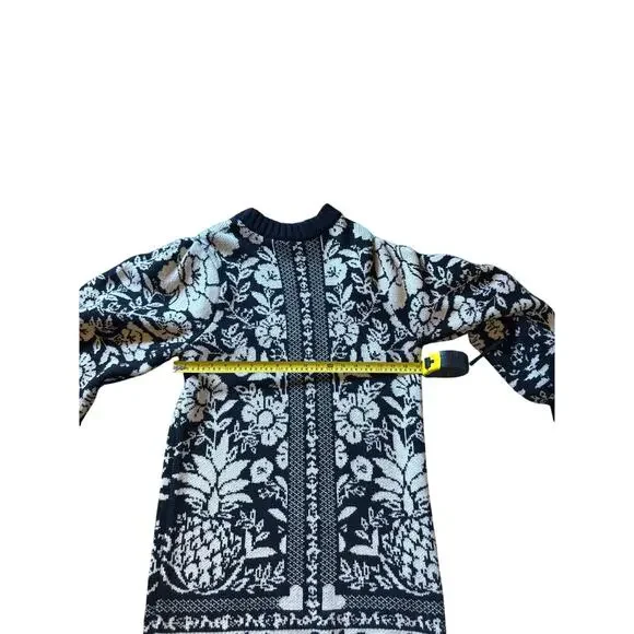 FARM Rio Women's Black Pineapple Garden Mini Sweater Dress. Medium - Picture 7 of 7